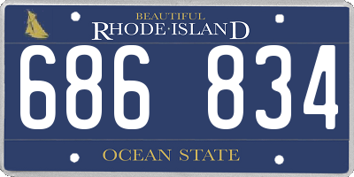 RI license plate 686834
