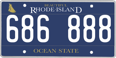 RI license plate 686888