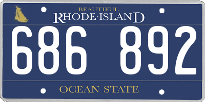 RI license plate 686892