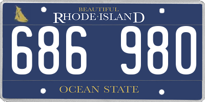 RI license plate 686980
