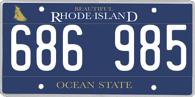 RI license plate 686985