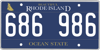 RI license plate 686986