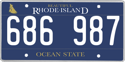 RI license plate 686987