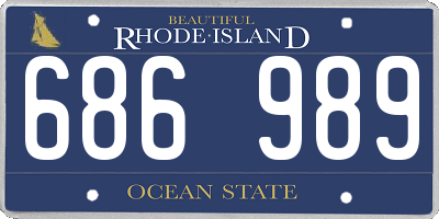 RI license plate 686989
