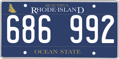 RI license plate 686992