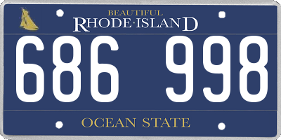 RI license plate 686998