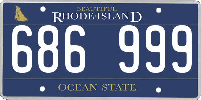 RI license plate 686999