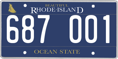 RI license plate 687001