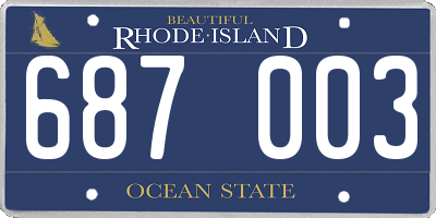 RI license plate 687003