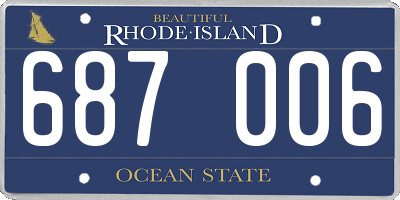 RI license plate 687006