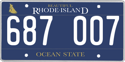 RI license plate 687007