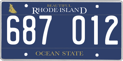 RI license plate 687012