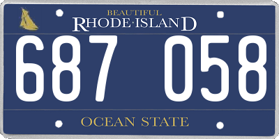 RI license plate 687058