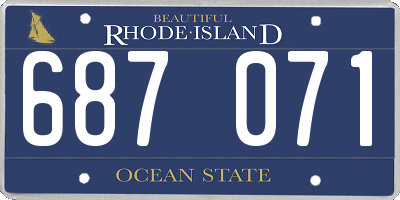 RI license plate 687071
