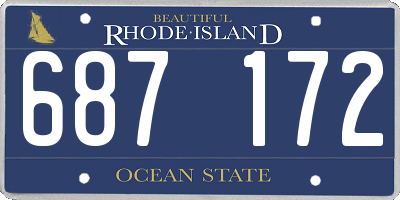 RI license plate 687172