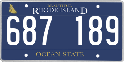 RI license plate 687189