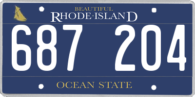 RI license plate 687204