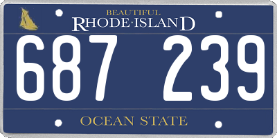 RI license plate 687239