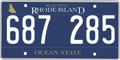 RI license plate 687285