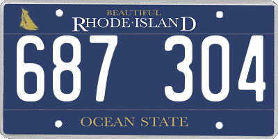 RI license plate 687304