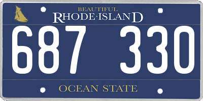 RI license plate 687330