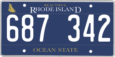 RI license plate 687342