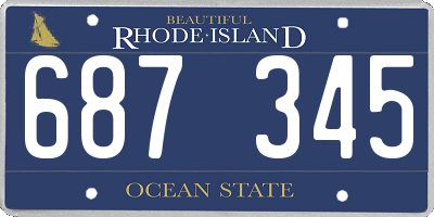 RI license plate 687345