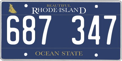 RI license plate 687347