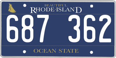 RI license plate 687362