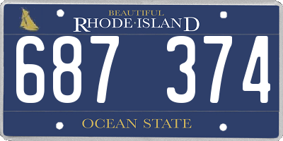 RI license plate 687374