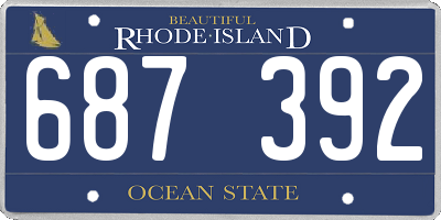 RI license plate 687392