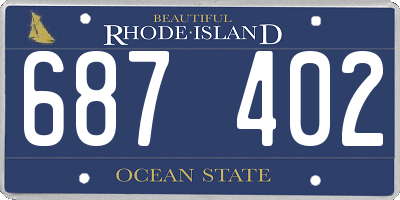 RI license plate 687402