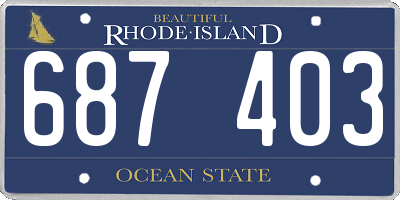 RI license plate 687403