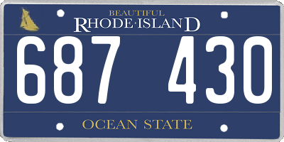 RI license plate 687430