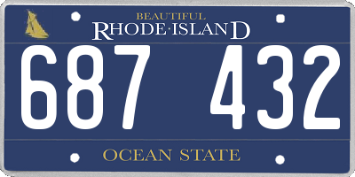 RI license plate 687432