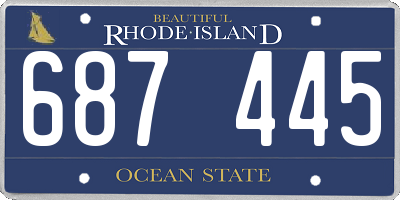 RI license plate 687445
