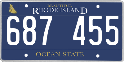 RI license plate 687455