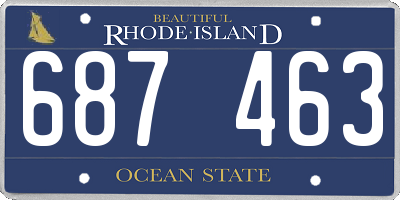 RI license plate 687463
