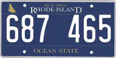 RI license plate 687465