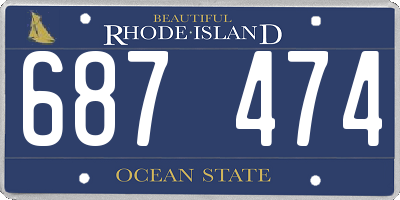 RI license plate 687474