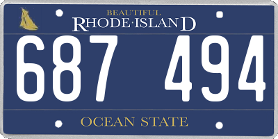 RI license plate 687494