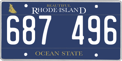 RI license plate 687496