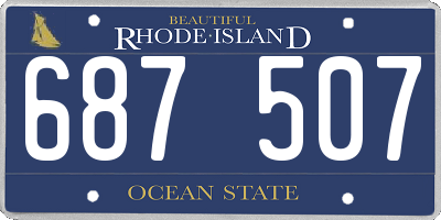 RI license plate 687507