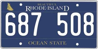 RI license plate 687508