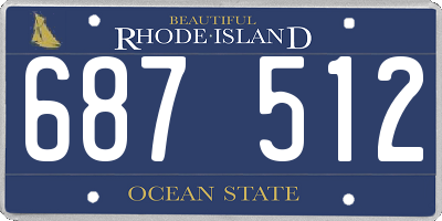 RI license plate 687512