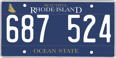 RI license plate 687524