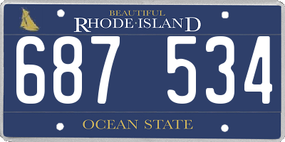 RI license plate 687534