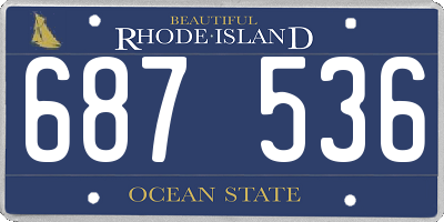 RI license plate 687536