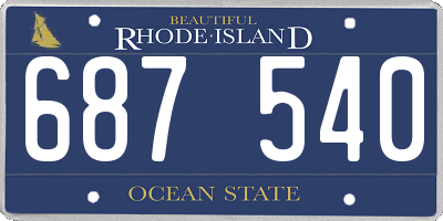 RI license plate 687540