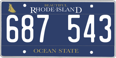 RI license plate 687543